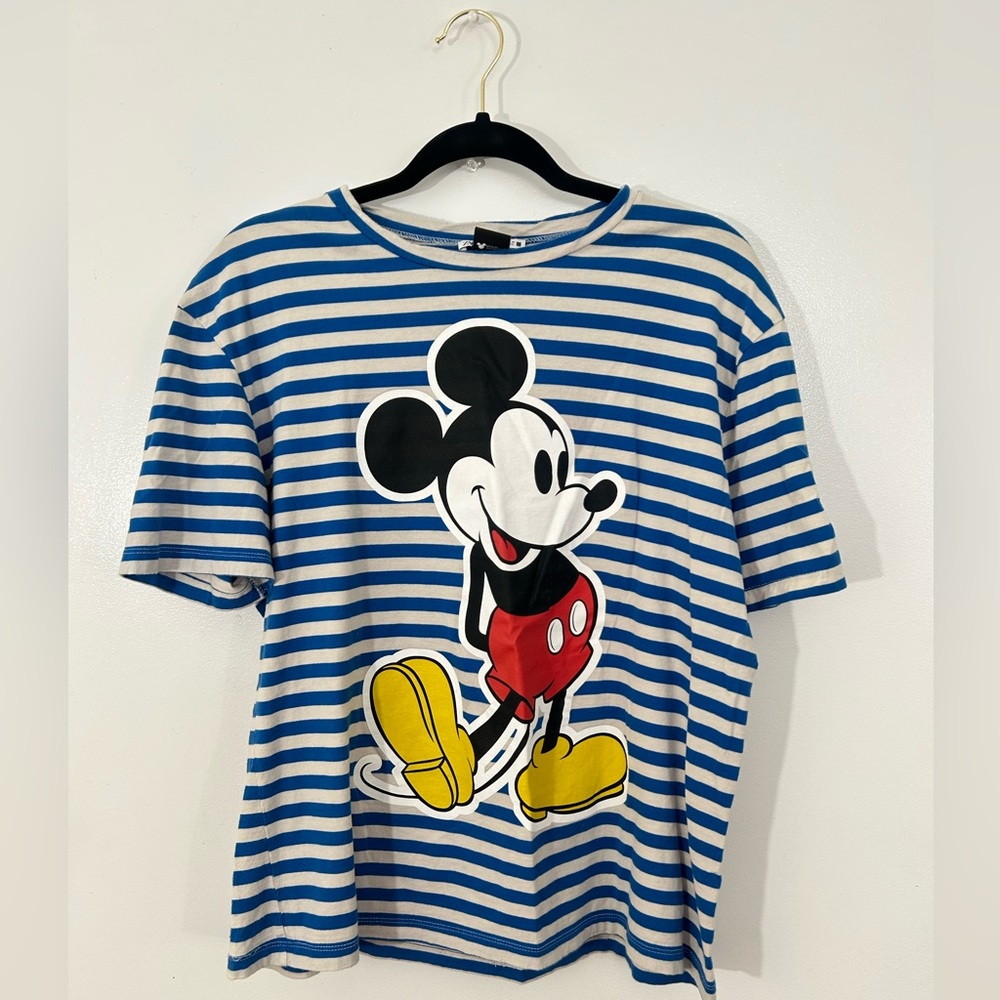 Zara Mickey Mouse Blue Striped Tshirt 💙